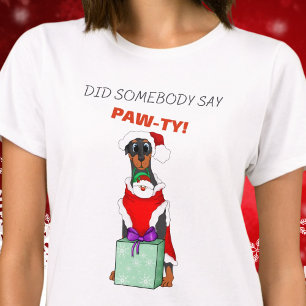 Zei iemand Paw-Ty Cute Doberman Kerstmis? T-shirt