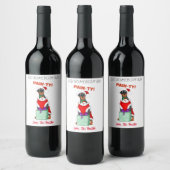 Zei iemand paw-ty? Cute Doberman Wijn Etiket (Flessen)