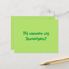 Zei iemand Shenanigans? Happy Patricks Day Briefkaart