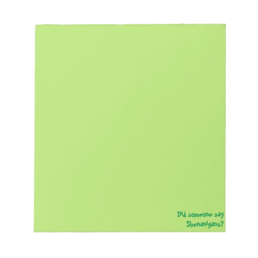 Zei iemand Shenanigans? St. Patrick's Day Notitieblok (Voorkant)