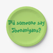 Zei iemand Shenanigans? St. Patrick's Day Papieren Bordje (Voorkant)