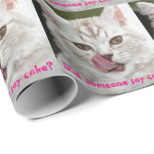 Zei iemand taart? Funny Kitten Wrapping Paper Cadeaupapier (Rol Hoek)