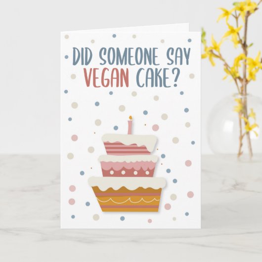 Zei iemand Vegan Cake, Vegan Birthday Kaart? Kaart (Gele Bloem)