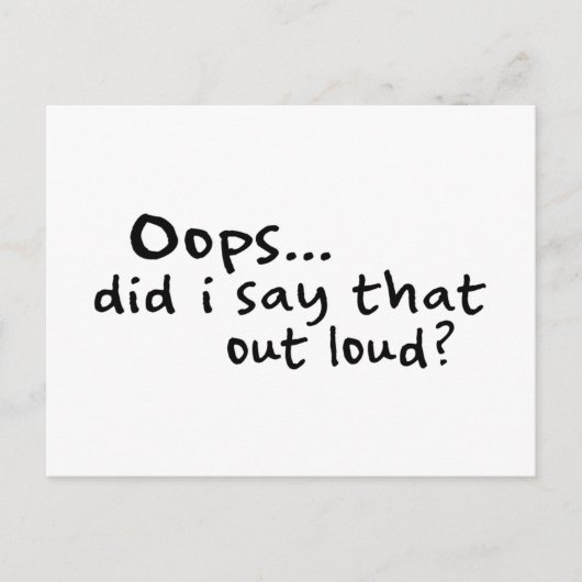 Zei ik dat luid? briefkaart (Voorkant)