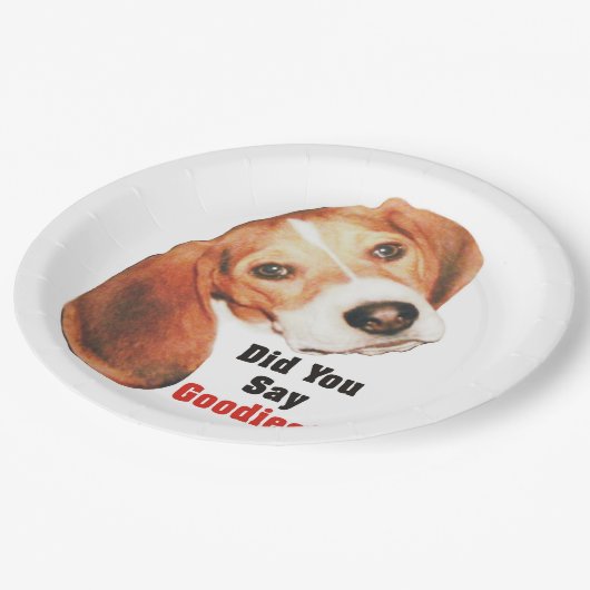Zei je Goodies? Beagle Papieren Bordje (Gekanteld)