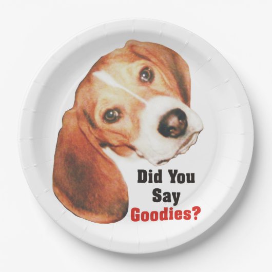 Zei je Goodies? Beagle Papieren Bordje (Voorkant)
