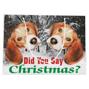 Zei je vrolijk kerstfeest? Beagle Gift Bag Large Cadeautasje