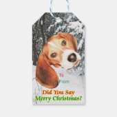 Zei je vrolijk kerstfeest? Beagle Gift Label Cadeaulabel (Achterkant)