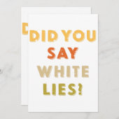 Zei je witte leugens Retro ? Kaart (Voorkant / Achterkant)