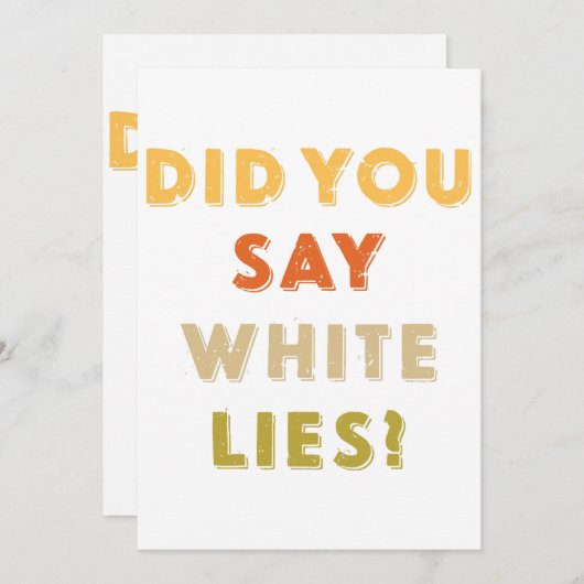 Zei je witte leugens Retro ? Kaart (Voorkant / Achterkant)