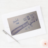 zei nee rechthoekige sticker (Envelop)