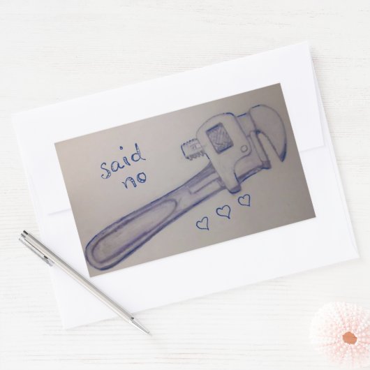 zei nee rechthoekige sticker (Envelop)