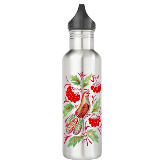 Zeichnung eines Kuckucks im Volksstil. Waterfles (Links)