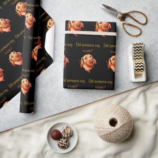 Zeiden ze iets over lekkers? Grappige Hond Cadeaupapier (Crafts)