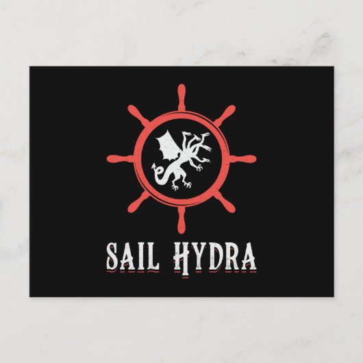 Zeil Hydra Boot Zeilboot Boot Bootjacht Briefkaart (Voorkant)