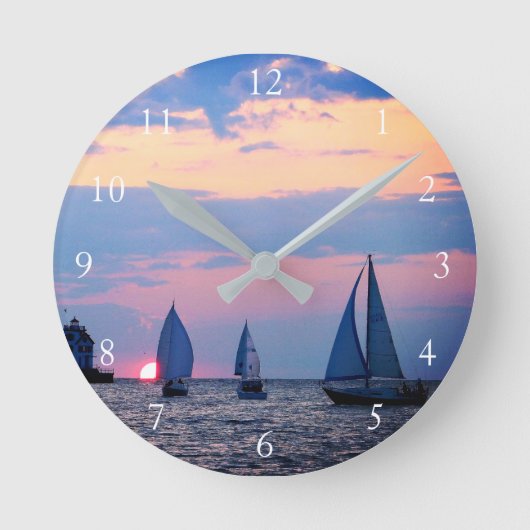 Zeil in Zonsondergang Ronde Klok (Voorkant)