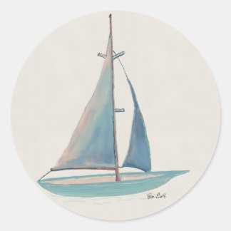 Zeil naar nieuwe horizonnen ronde sticker