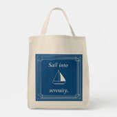Zeil naar Sereniteit Zeezeilboot Tote Bag (Achterkant)