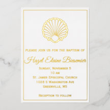 Zeil Schelp Gerande Folie Uitnodiging