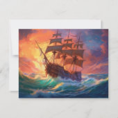 Zeil schip op een stormachtig Zee (Voorkant)