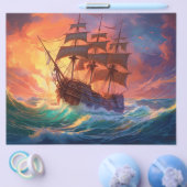 Zeil schip op een stormachtig Zee Flyer (Enkel)