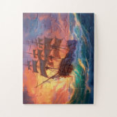 Zeil schip op een stormachtig Zee Legpuzzel (Verticaal)