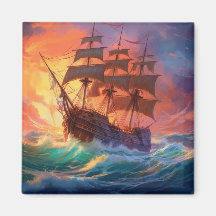 Zeil schip op een stormachtig Zee
