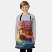 Zeil schip op een stormachtig Zee Schort (Gedragen)