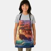 Zeil schip op een stormachtig Zee Schort (Insitu)