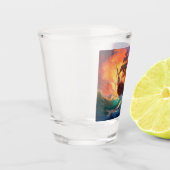Zeil schip op een stormachtig Zee Shot Glas (Links)