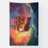 Zeil schip op een stormachtig Zee Spandoek (Verticaal)