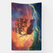 Zeil schip op een stormachtig Zee Spandoek (Verticaal)