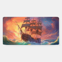 Zeil schip op een stormachtig Zee