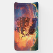 Zeil schip op een stormachtig Zee Spandoek (Verticaal)