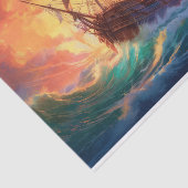 Zeil schip op een stormachtig Zee Tissuepapier (Detail)