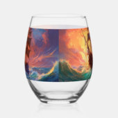 Zeil schip op een stormachtig Zee Wijnglas Zonder Voet (Links)