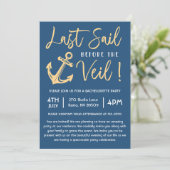 Zeil voor de sluier Nautisch vrijgezellenfeest voo Kaart (Staand voorkant)