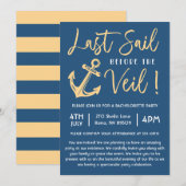 Zeil voor de sluier Nautisch vrijgezellenfeest voo Kaart (Voorkant / Achterkant)