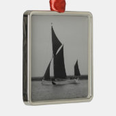 Zeilakschip herinnering metalen ornament (Rechts)