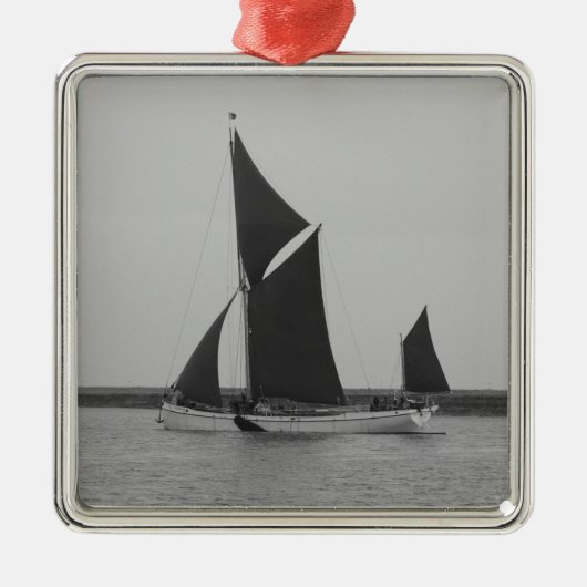 Zeilakschip herinnering metalen ornament (Voorkant)