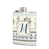 Zeilanker Nautical Rop Monogram Whiskey Flask Heupfles (Links)