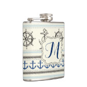 Zeilanker Nautical Rop Monogram Whiskey Flask Heupfles (Rechts)