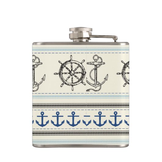 Zeilanker Nautical Rop Monogram Whiskey Flask Heupfles (Achterkant)