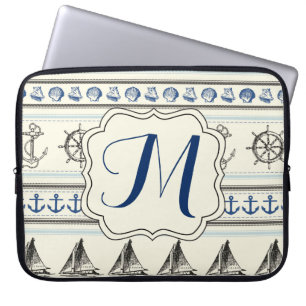 Zeilanker Nautisch Monogram 15" Laptop Hoesje Sleeve