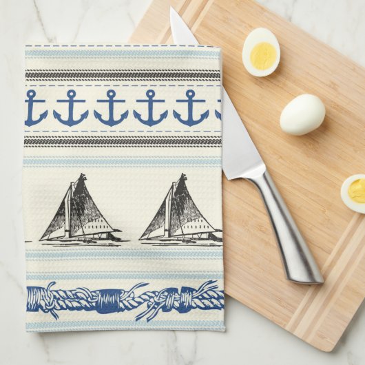 Zeilanker Nautisch Touw Keukenschotel Handdoek (Quarter Fold)