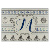 Zeilanker Nautische Touw Glas Snijplank (Voorkant)