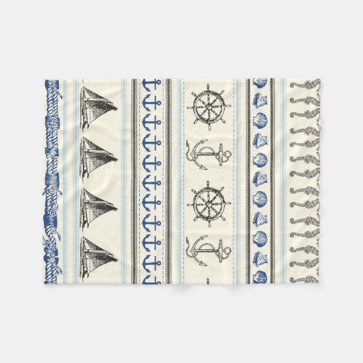 Zeilanker Nautische Touw Knoop Fleece Deken (Voorkant (Horizontaal))