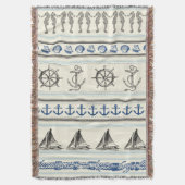 Zeilanker Nautische Touw Knoop Gooi Deken (Voorkant Verticaal)