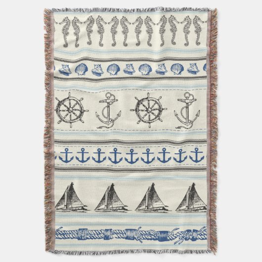 Zeilanker Nautische Touw Knoop Gooi Deken (Voorkant Verticaal)