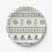 Zeilanker Nautische Touw Knoop Papier Borden Papieren Bordje (Voorkant)